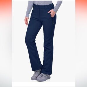 30,000 soft shell ski pants navy blue 14 short petite fleece lined snow